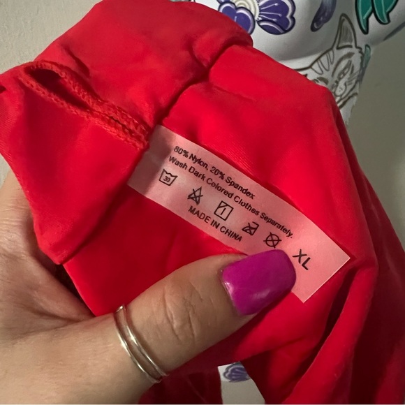 Shein Red Two Piece Swimsuit Bandeau Top - Picture 5 of 6